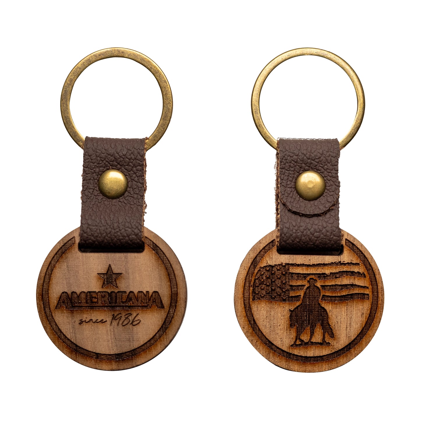 Holz Schlüsselanhänger - Stars‘n‘Stripes Rancher